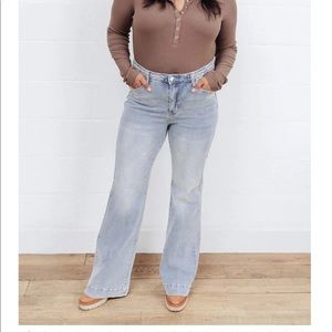 High waist wide leg w/ braided waist band JUDY BLUES